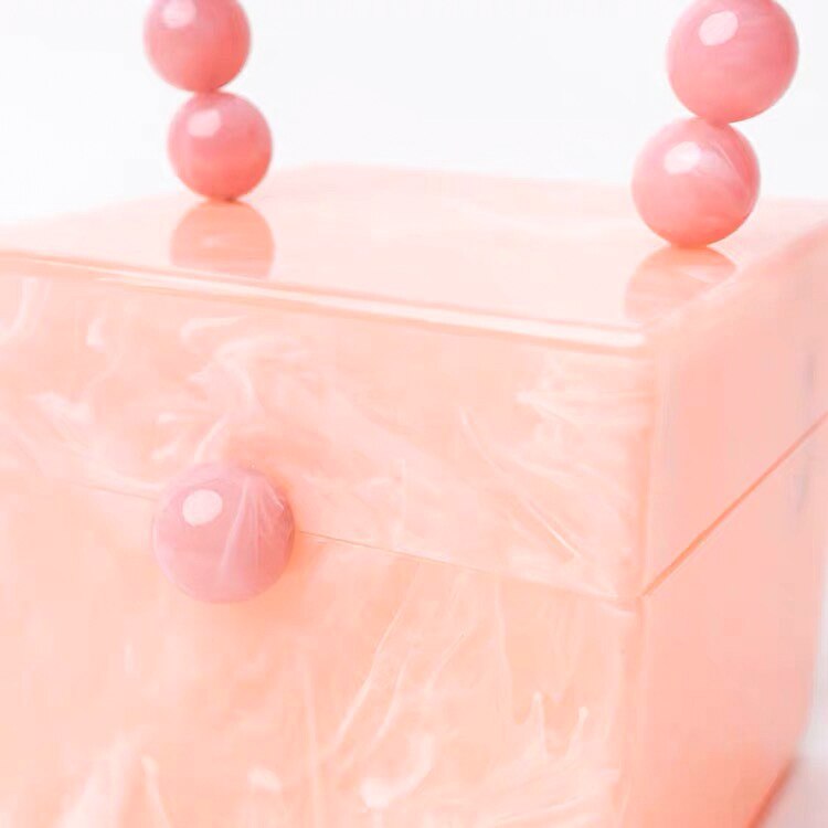 Acrylic Box Evening Clutch Bag Women Luxury Stone Pattern Beaded Hard Handbag Ladies Designer Green Party Purse Dinner New