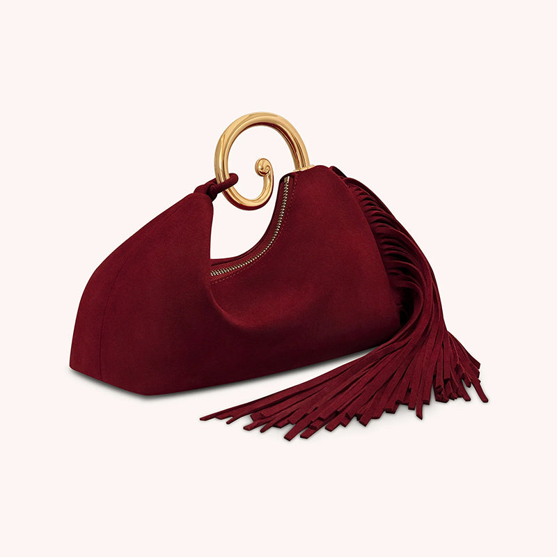 Vintage Winter Women's Bag - Fashionable Synthetic Suede Purse with Leather Tassels, Elegant Outdoor Travel Bag